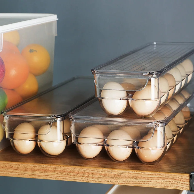 MULTIPLE GRIDS EGG STORAGE BOX WITH LID